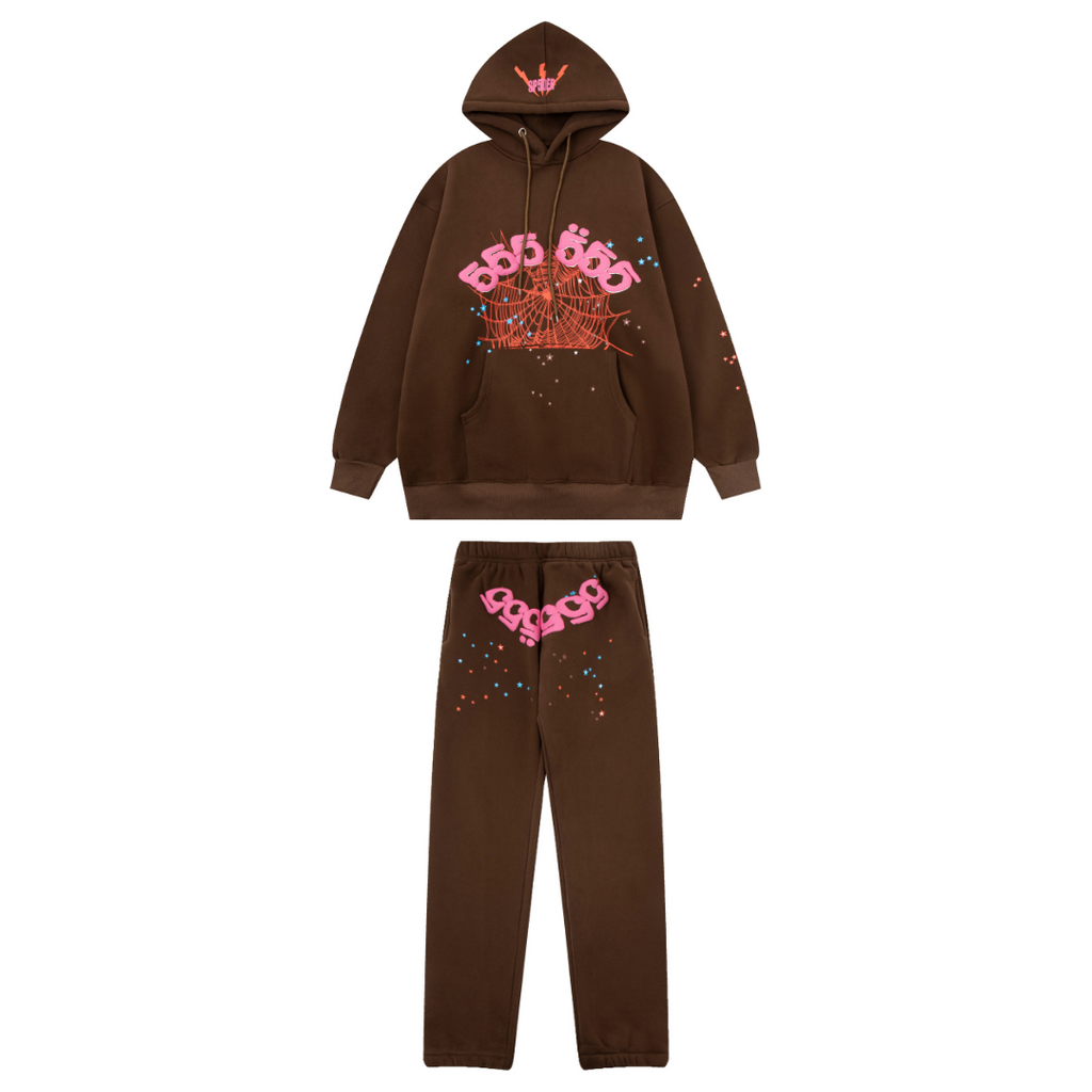 Sp5der Tracksuit Brown